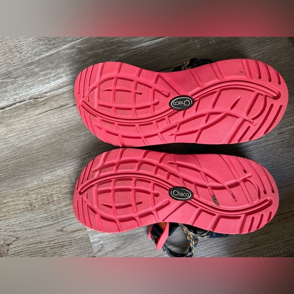 Chaco ZX Classic Double Strap Strappy Sandals Black Orange Multi Color Size 7 - Picture 6 of 12